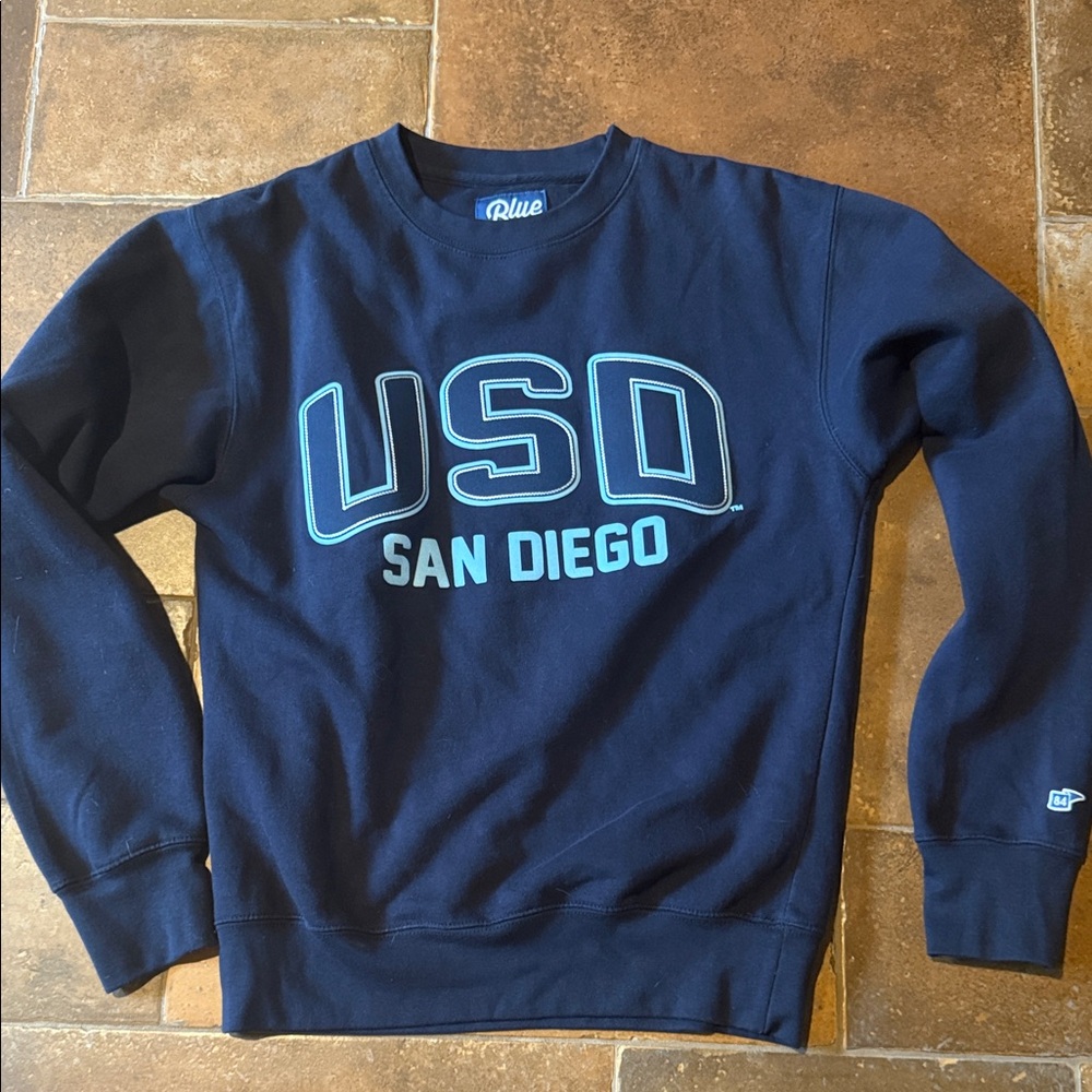 University Of San Diego USD College Sweatshirt Blue 84 EUC Navy Blue XS Women